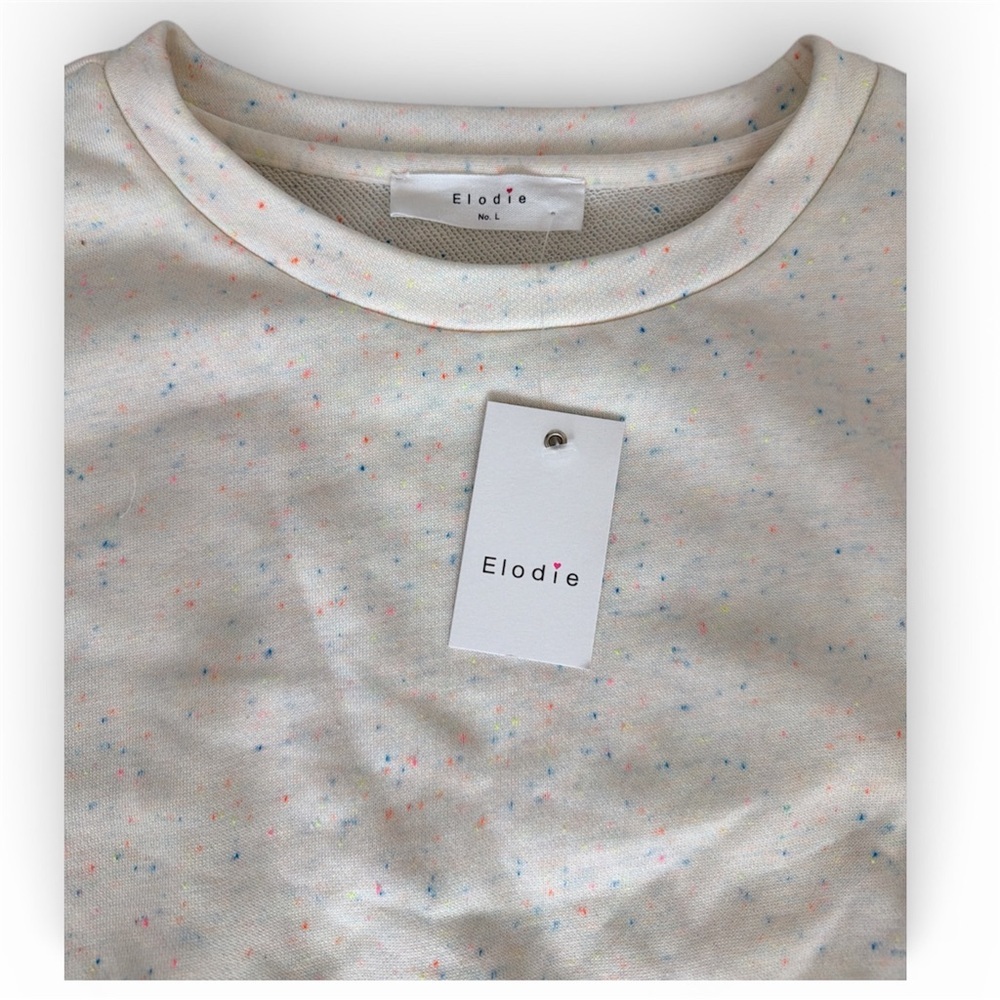 ELODIE Cream Speckled Crop Top size Large NWT - Picture 4 of 4
